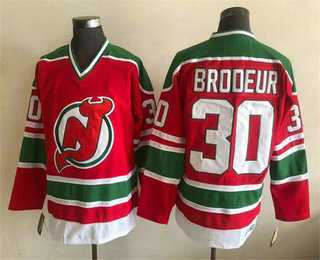 Men%27s New Jersey Devils #30 Martin Brodeur Red Green Jersey->quebec nordiques->NHL Jersey